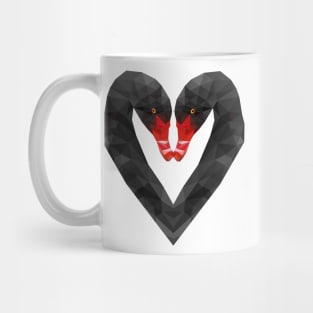 Geometric Black Swan Heart Mug